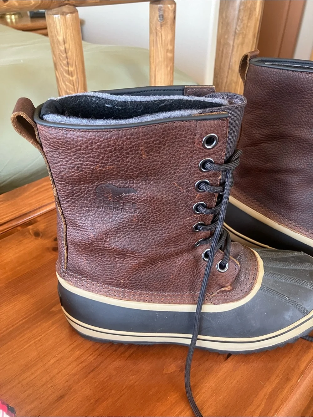 Sorel Brown and Black Lace-Up Waterproof Boots